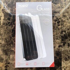 TOZO Ultra-Thin Tempered Glass Screen Protector iPhone 6.7- New Open Box